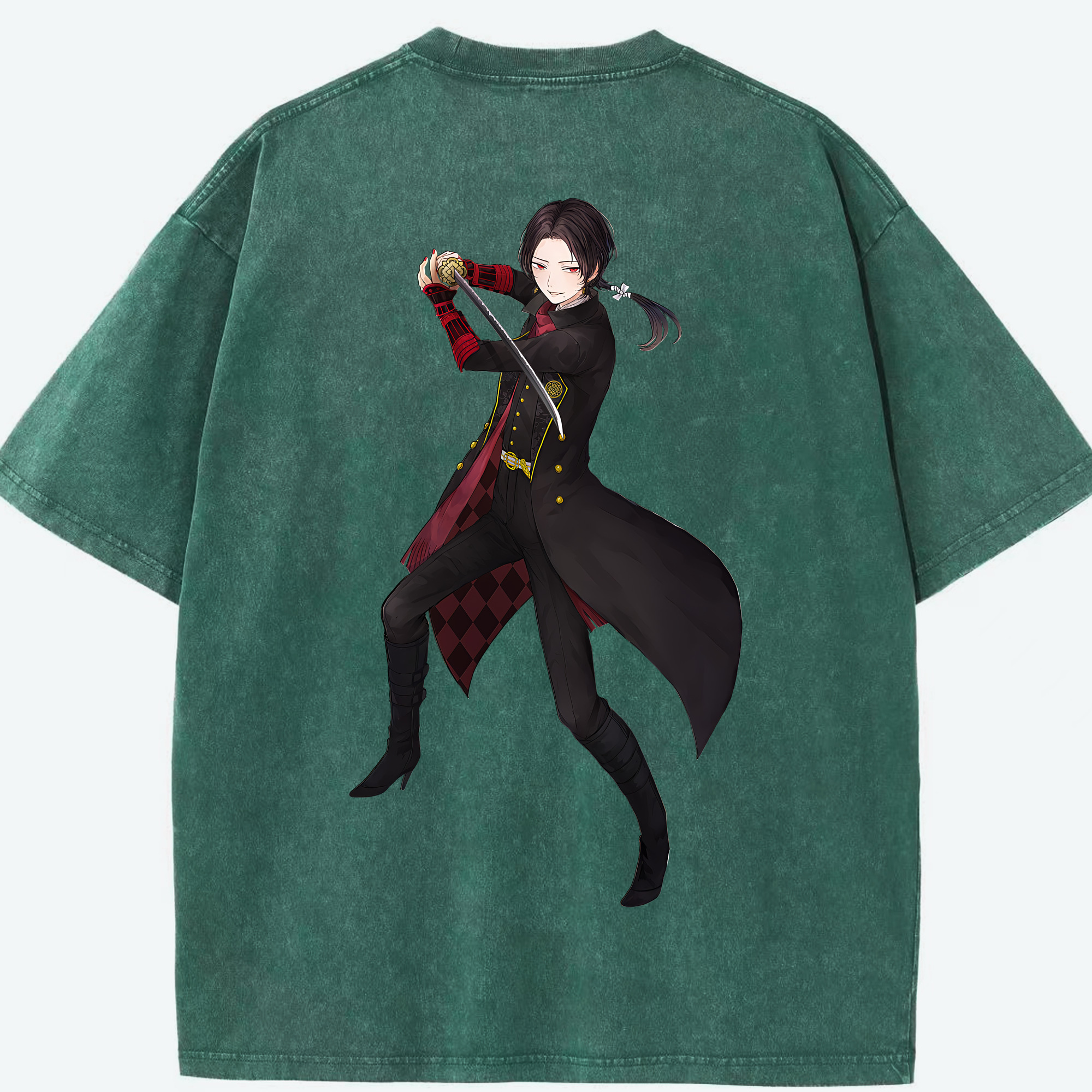 （画像用） 刀剣乱舞 Touken Ranbu 綿100% ヴィンテージ風 半袖Tシャツ（背面プリント）